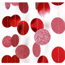 Product image of Decor365 Glitter Red Circle Dots Garland Kit