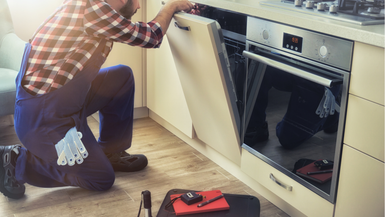 Professional dishwasher install