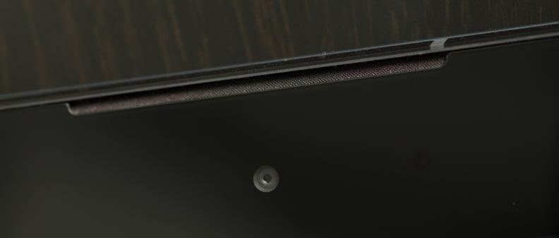 A photo of the Google Nexus 9's speaker and user-facing camera.