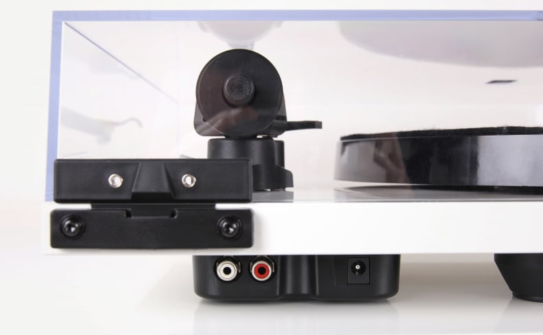 The backside of a turntable