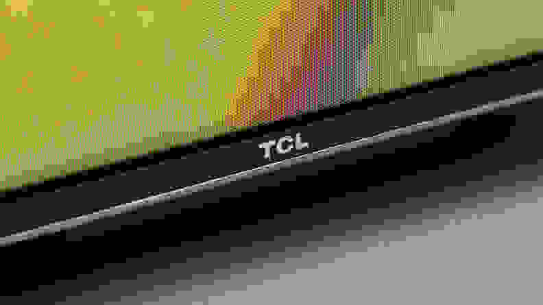 A close-up of the TCL 6-Series' display which illustrates a design quirk.