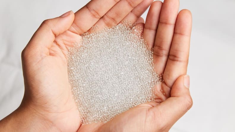 Because of its inner beads, this comforter is spot clean only.