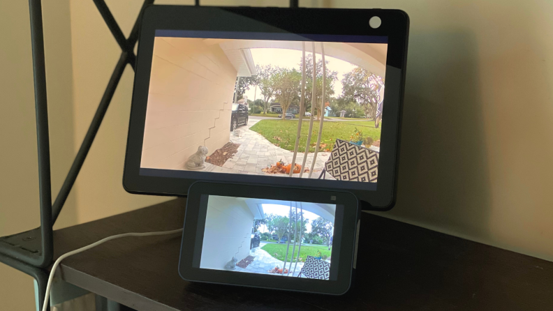 Amazon Echo smart displays stream the live view from the Blink Video Doorbell.