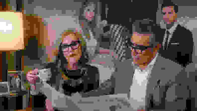 Catherine O'Hara and Eugene Levy in Schitt's Creek.