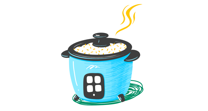 An illustration of a rice cooker