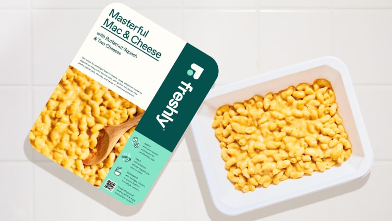 Freshly mac and cheese in packaging