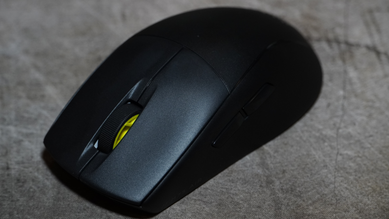 The Corsair M75 Air on a grey background.