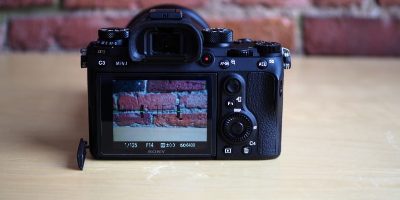 The rear controls on the A9 are thoughtfully laid out, though cramped compared to larger DSLRs from Canon and Nikon.