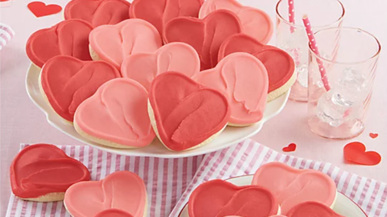 heart-shaped cookies on plate