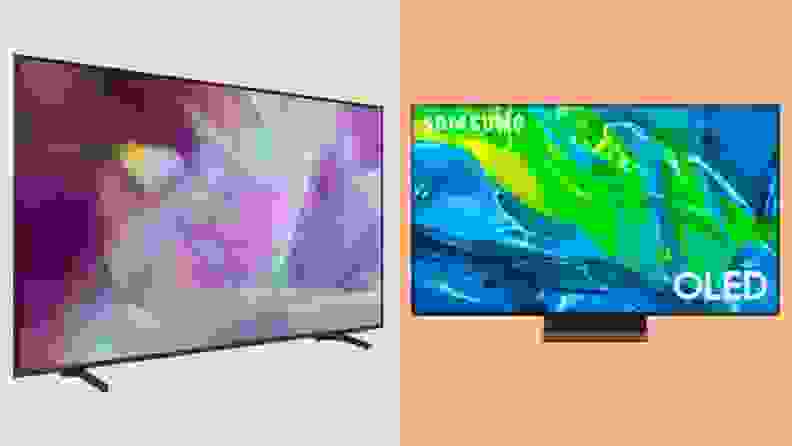 Two Samsung TVs shown in a collage.