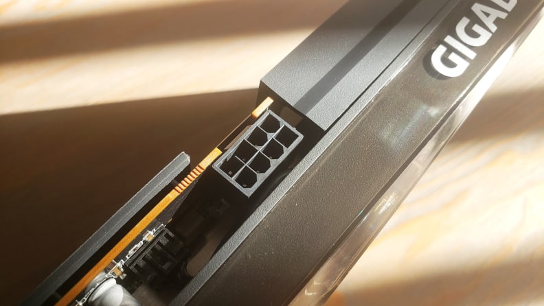 The power port on a graphics card