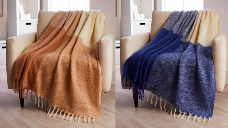 Mohair blankets on chairs