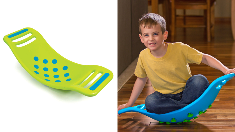 Kids can sit, stand, wiggle, or rock with the Teeter Popper.