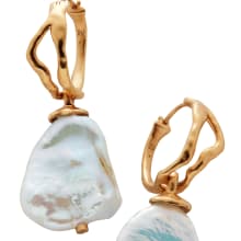 Product image of Monica Vinader Large Keshi Pearl Hoop Earrings
