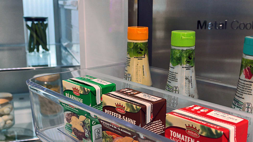samsung fridge with food showcase