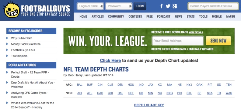 Up To Date Nfl Depth Charts