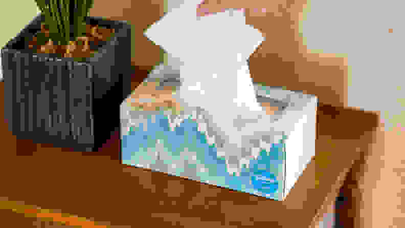 A box of Kleenex brand tissues.