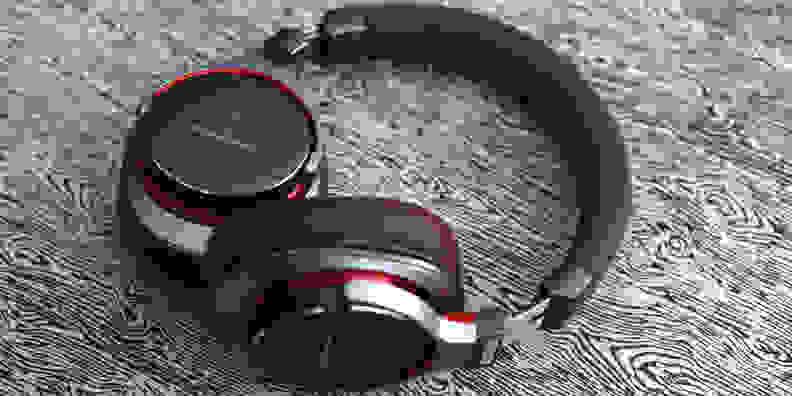 The Audio-Technica MSR7 over-ear headphones.