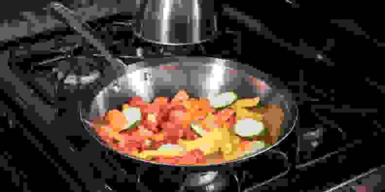 Stainless steel frying pan