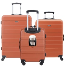 Product image of Wrangler Smart Luggage 3-Piece Set with Cup Holder and USB Port