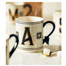 Product image of The Bistro Tile Stoneware Mug: Monogram Edition