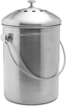 SQUEEZE master 1.3Gallon Stainless Steel Compost Bin with Lid for Kitchen Counte 
