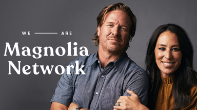 Chip and Joanna Gaines with Magnolia Network text