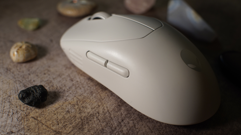 Close-up shot of the Alienware Pro Wireless Mouse.