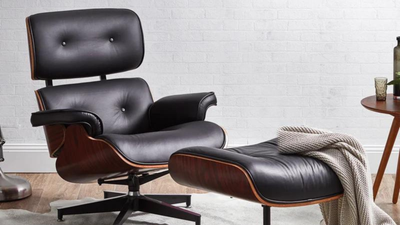 An Eames Chair replica staged in a room.