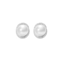 Product image of South Sea Cultured Pearl and Whirling Diamond Earrings