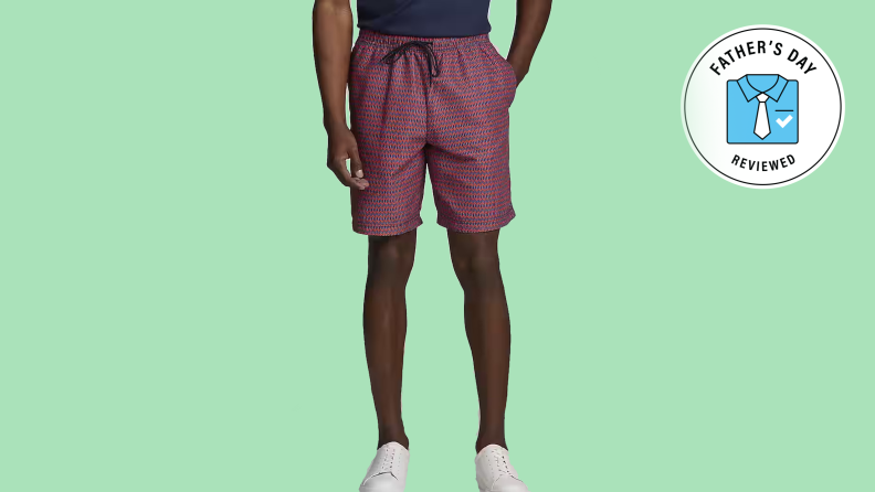 Man wearing swim trunks.