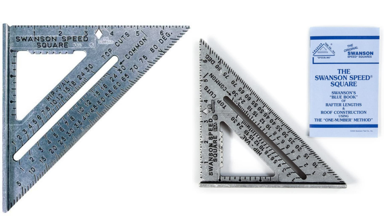 Two product shot of silver Swanson 7-inch speed square side by side.