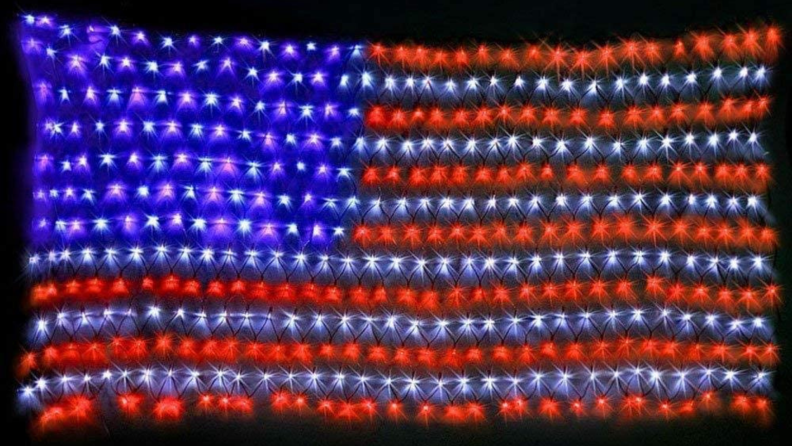 Red, white and Blue LED light American flag.