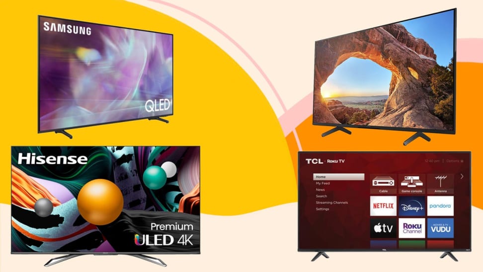 Smart televisions from TCL, Hisense, Samsung and Vizio.