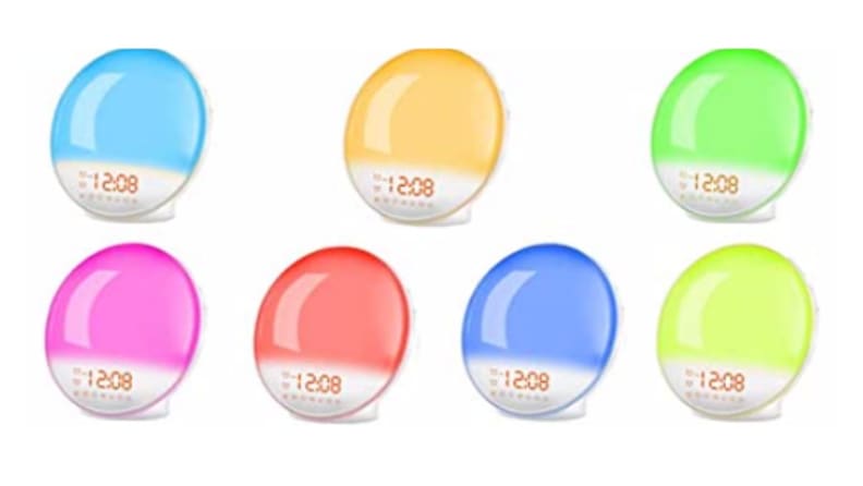 This soothing clock gently wakes by mimicking sunlight.