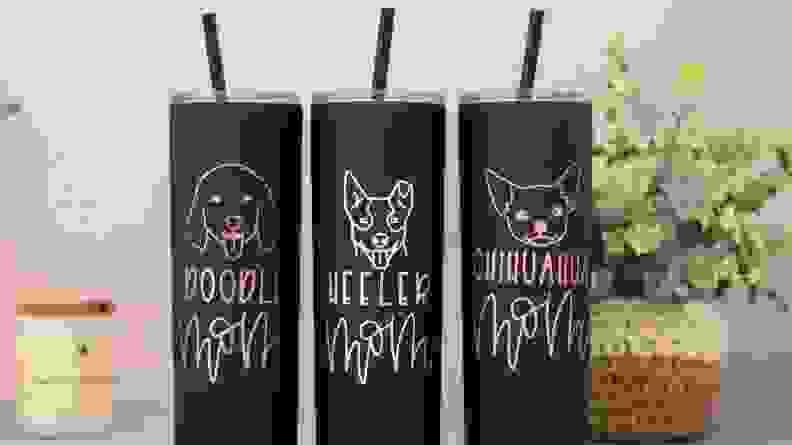 For the dog mom on the go: Dog Mom tumbler cup