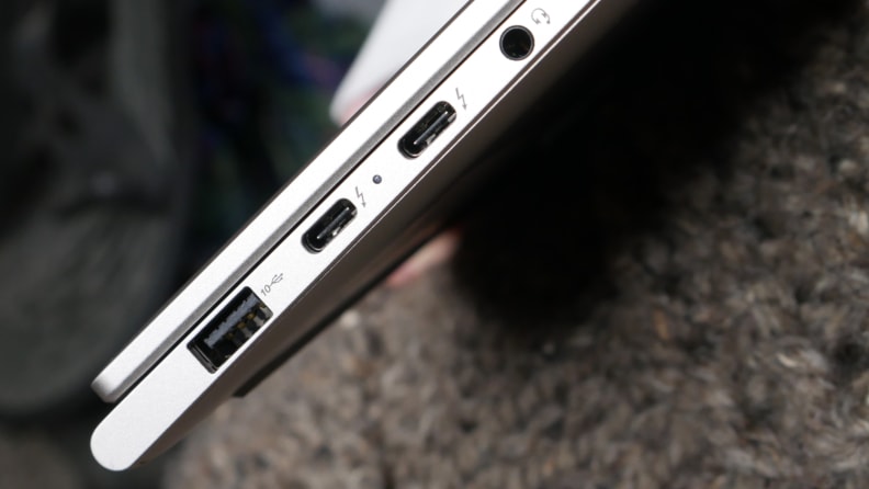 Lenovo Yoga 9i ports viewed from left side