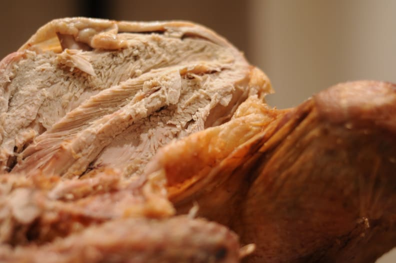 Carved turkey