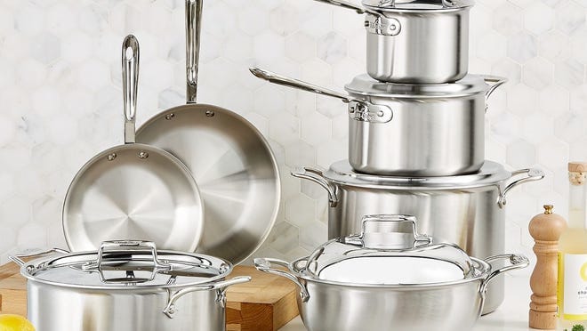 All-Clad D5 Brushed Stainless Steel 7 Piece Cookware Set - Macy's