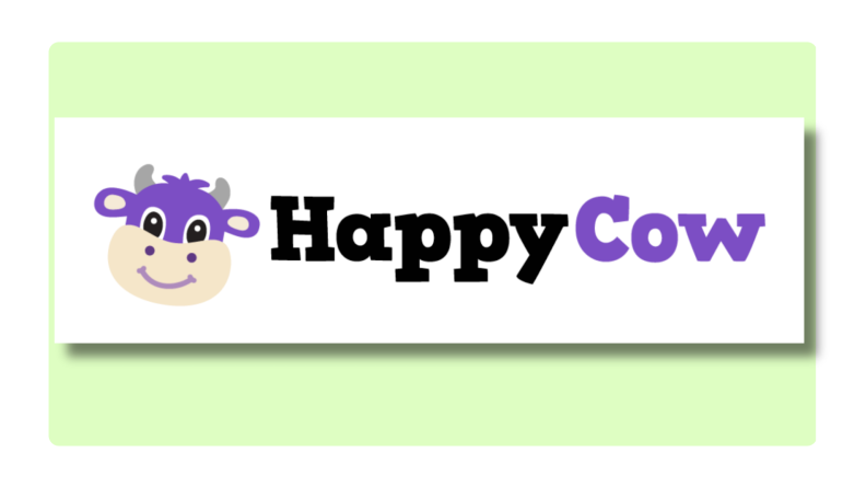 Happy Cow logo on green background.