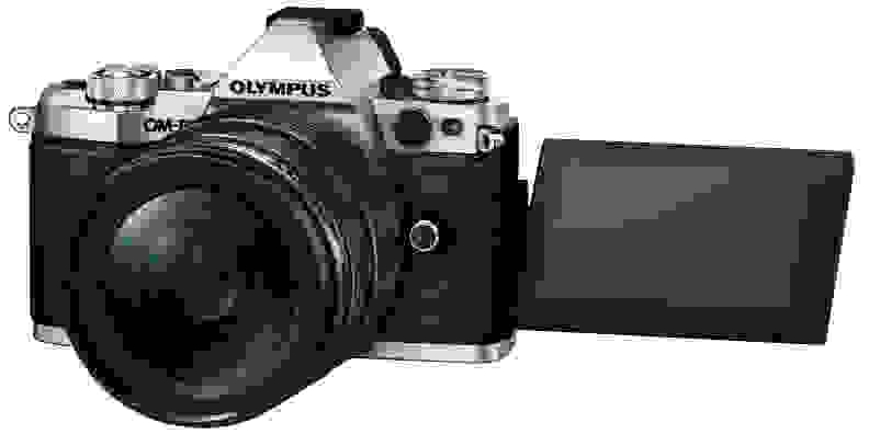 A manufacturer render of the Olympus OM-D E-M5 Mark II in silver.