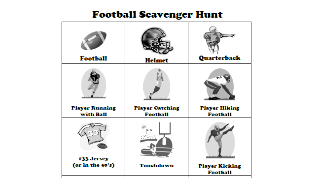 Football scavenger hunt