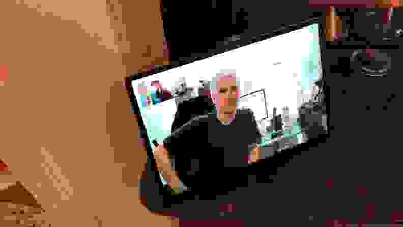 Facebook Portal Plus during a video call