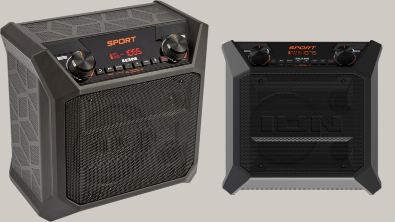 ion sport bluetooth speaker from two angles