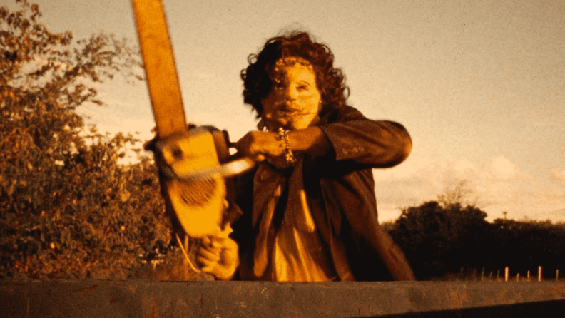 Gunnar Hansen plays the menacing Leatherface in ‘Texas Chain Saw Massacre.’