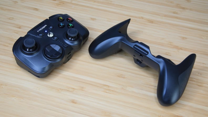 The PowerA MOGA XP-Ultra controller detached into two pieces.