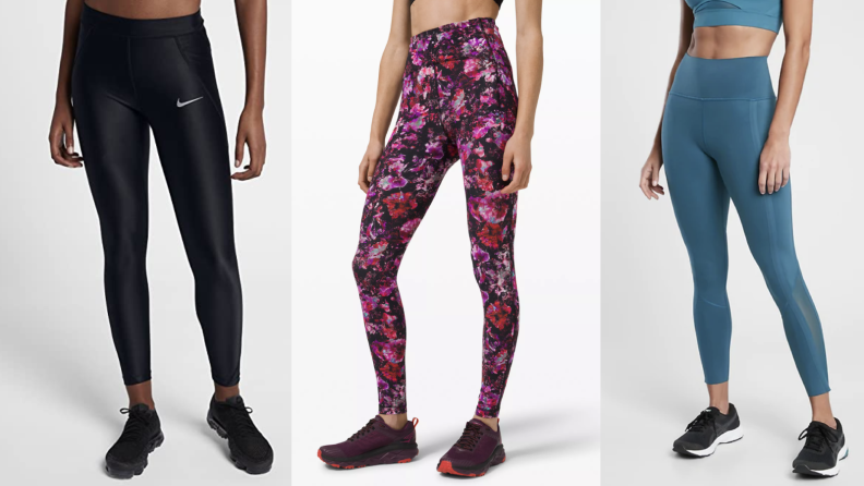 Nike, Lululemon, and Athleta leggings for running