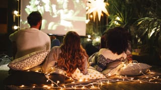 An outdoor movie night in action