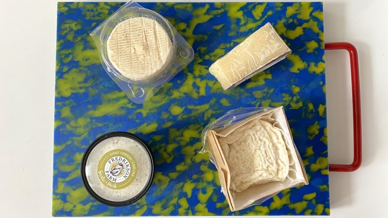 I like to arrange the packaged cheeses on my board before I get started to create a road map for myself.