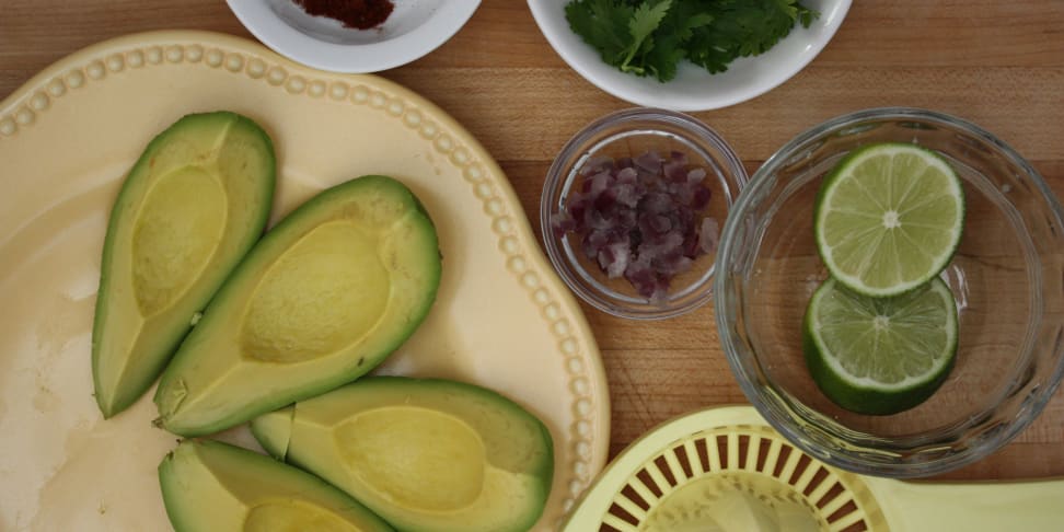 Avocados, limes, onions, cilantro